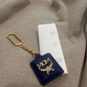 MCM blue key chain/ key holder/ bag charm/ key ring